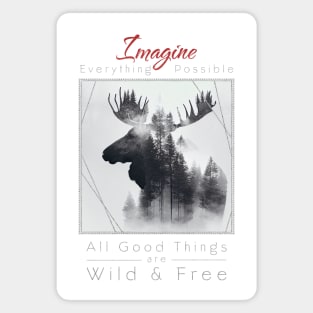 Moose Nature Outdoor Imagine Wild Free Magnet